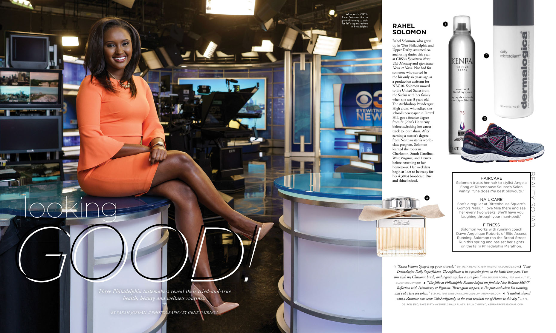Philadelphia Styke Magazine feature story with Rahel Solomon, CBS3 anchor