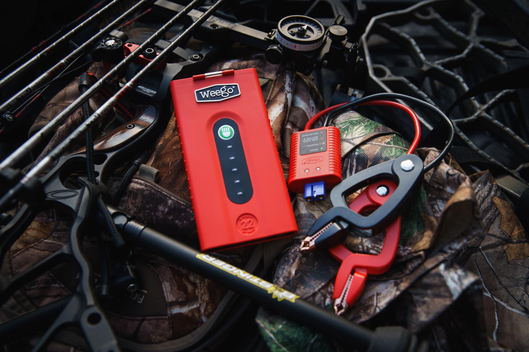 Portable battery in use by a hunter